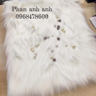 Thảm lông thú trắng lông dài hồ ly