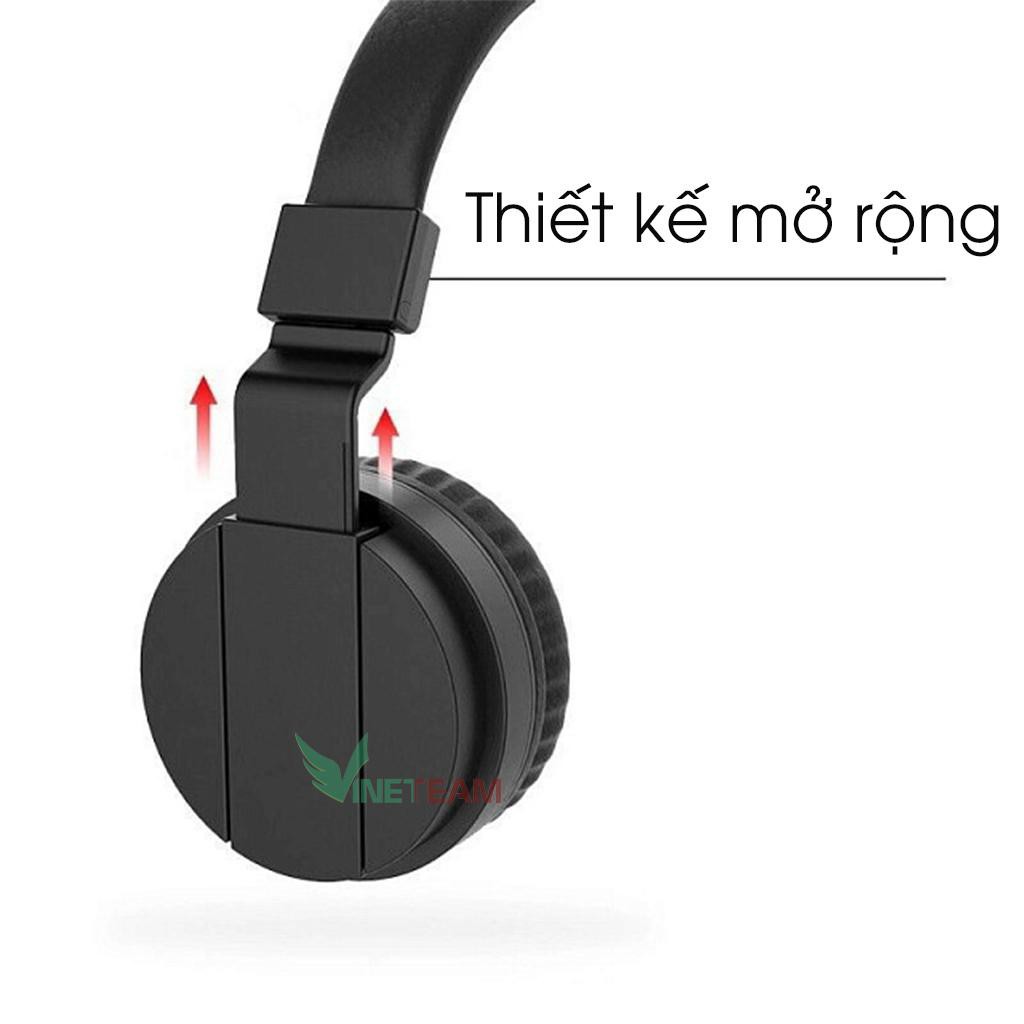 Tai nghe chụp tai headphone có dây kèm mic, tai nghe chụp tai có mic có thể gập lại, âm thanh sống động VINETEAM -dc4038