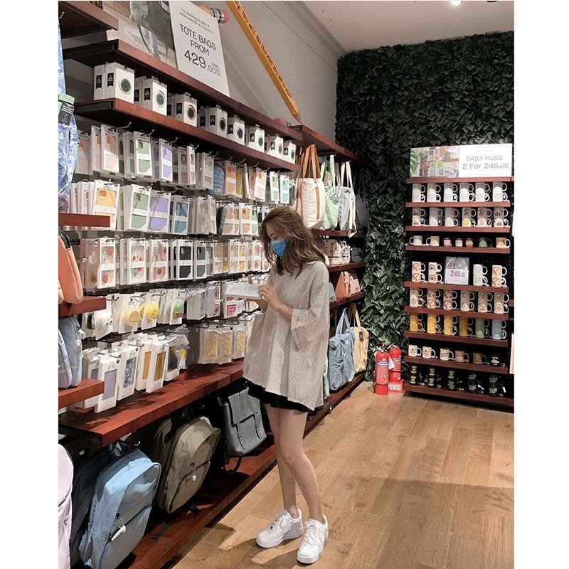 Áo Sơ Mi Kẻ Chất Đũi Xốp Tay Lỡ M063-Lolla_Fashion