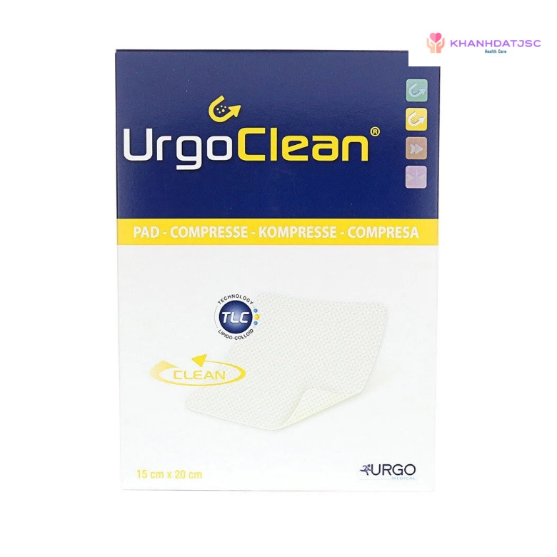 Băng gạc Urgoclean thấm hút và loại bỏ mảnh hoại tử 2 kích thước