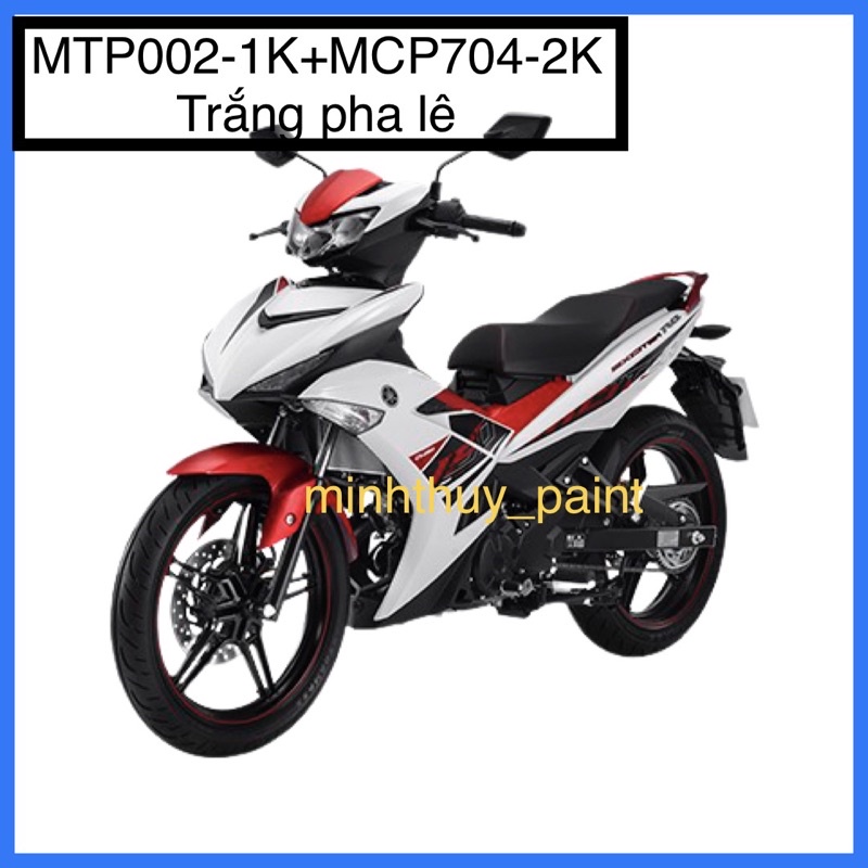 Sơn xe máy Yamaha Exciter màu Trắng pha lê MTP002-1K và MCP704-2K Ultra Motorcycle Colors