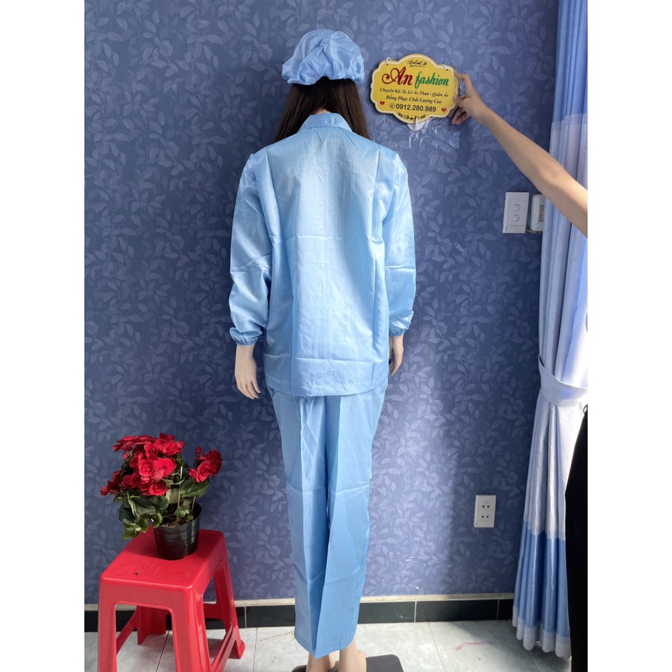 Đồ phòng sạch chống tĩnh điện dùng trong ngành điện tử _ Hình chụp thật