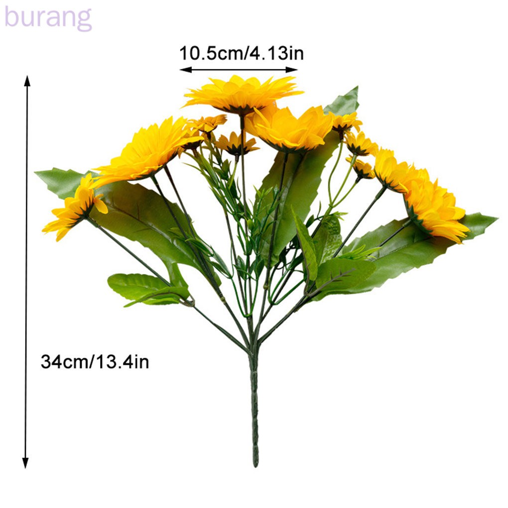 Bó hoa hướng dương giả 9 nhánh 13 bông dùng trang trí