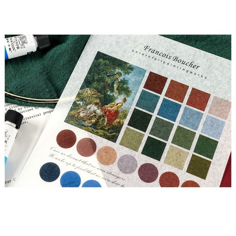 STICKER bộ tranh cổ điển trang trí sổ tay, vật dụng Vintage