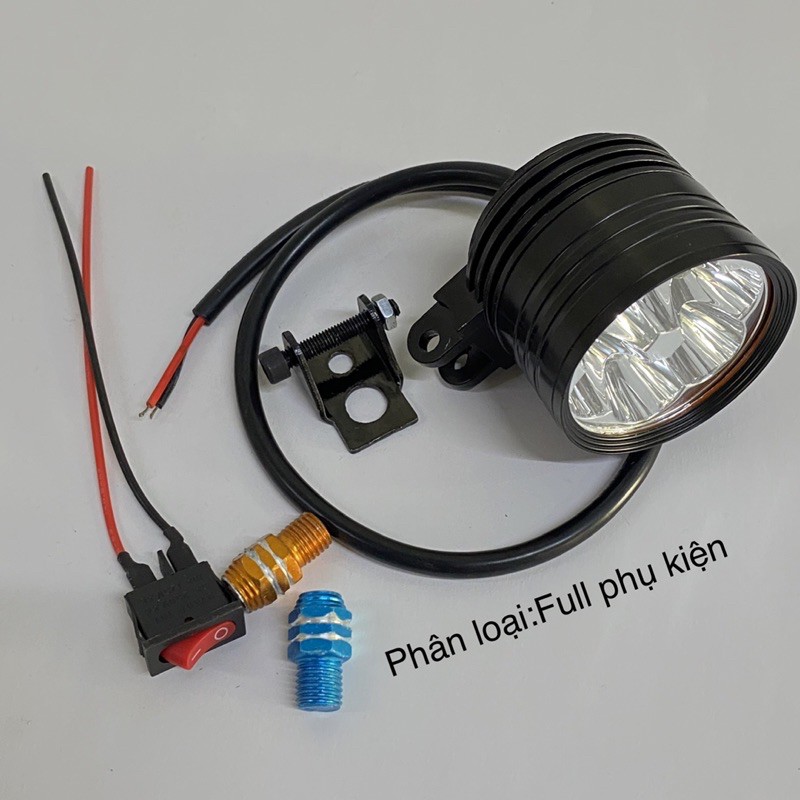 Đèn Led trợ sáng L6 mini 3 chế độ.Bảo hành 1 năm Top biker