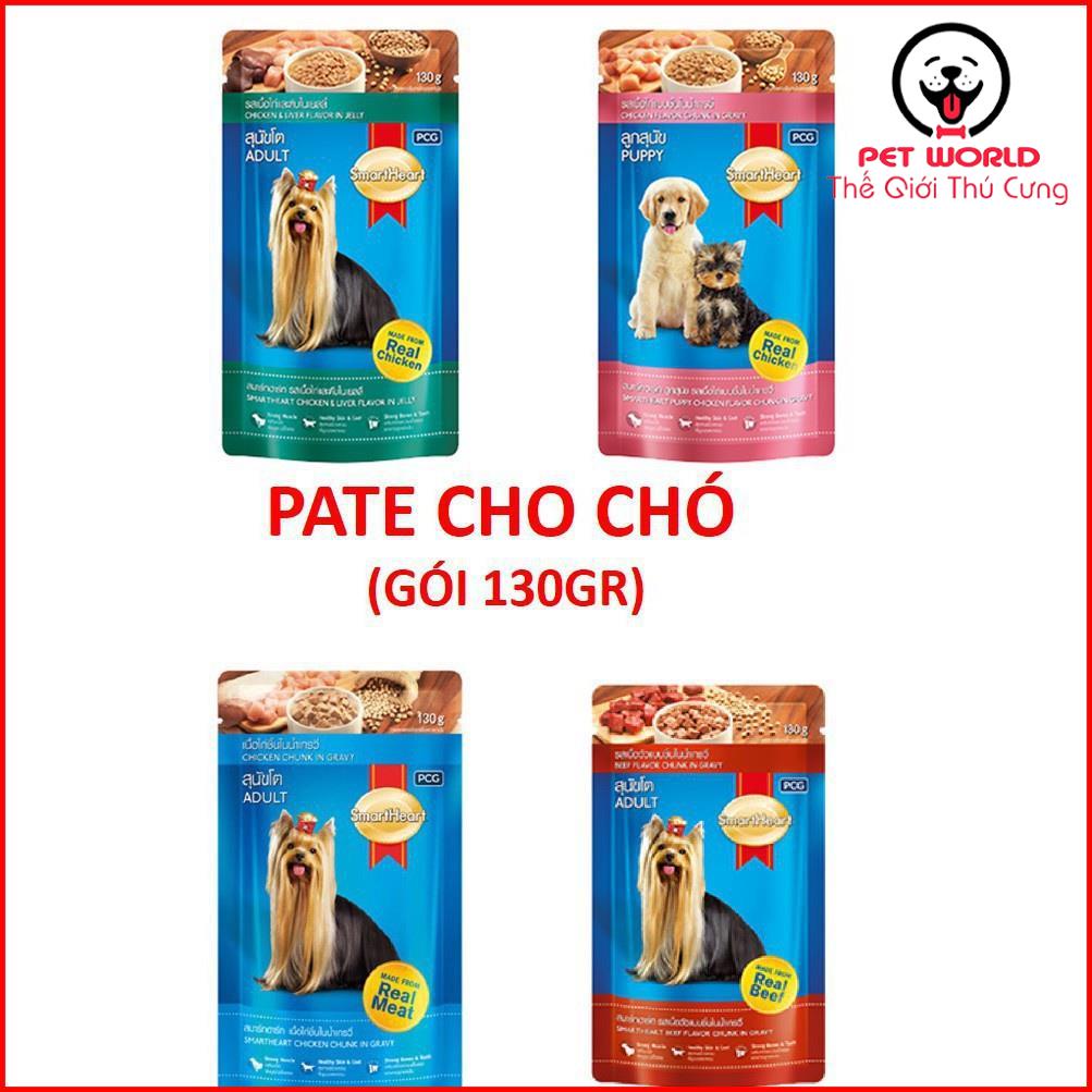 THỨC ĂN CHÓ MỀM SMARTHEART (4 HƯƠNG VỊ) PATE CHÓ GÓI 130GR