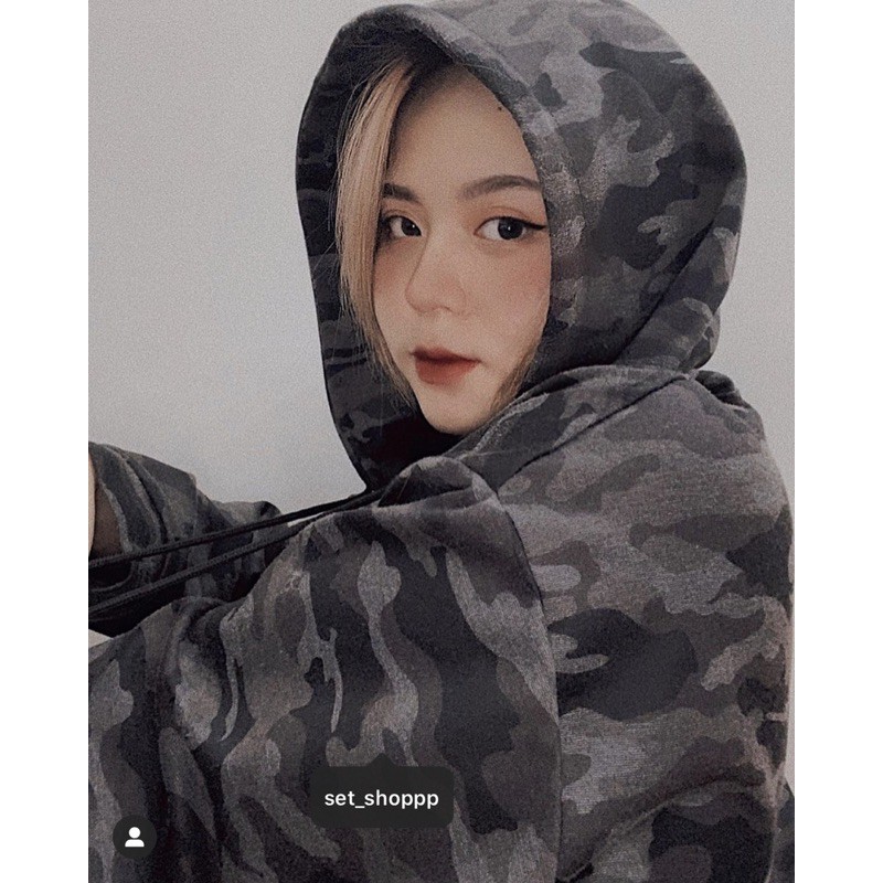 Áo hoodie rằn ri xám đen | BigBuy360 - bigbuy360.vn