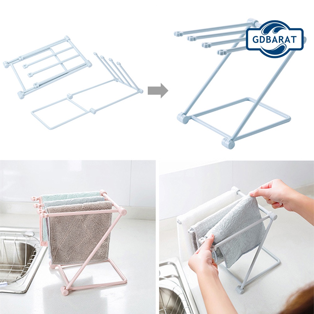 Giá Đỡ Treo Khăn Bằng Nhựa Có Thể Gấp Gọn Tiện Dụng Cho Nhà Bếp