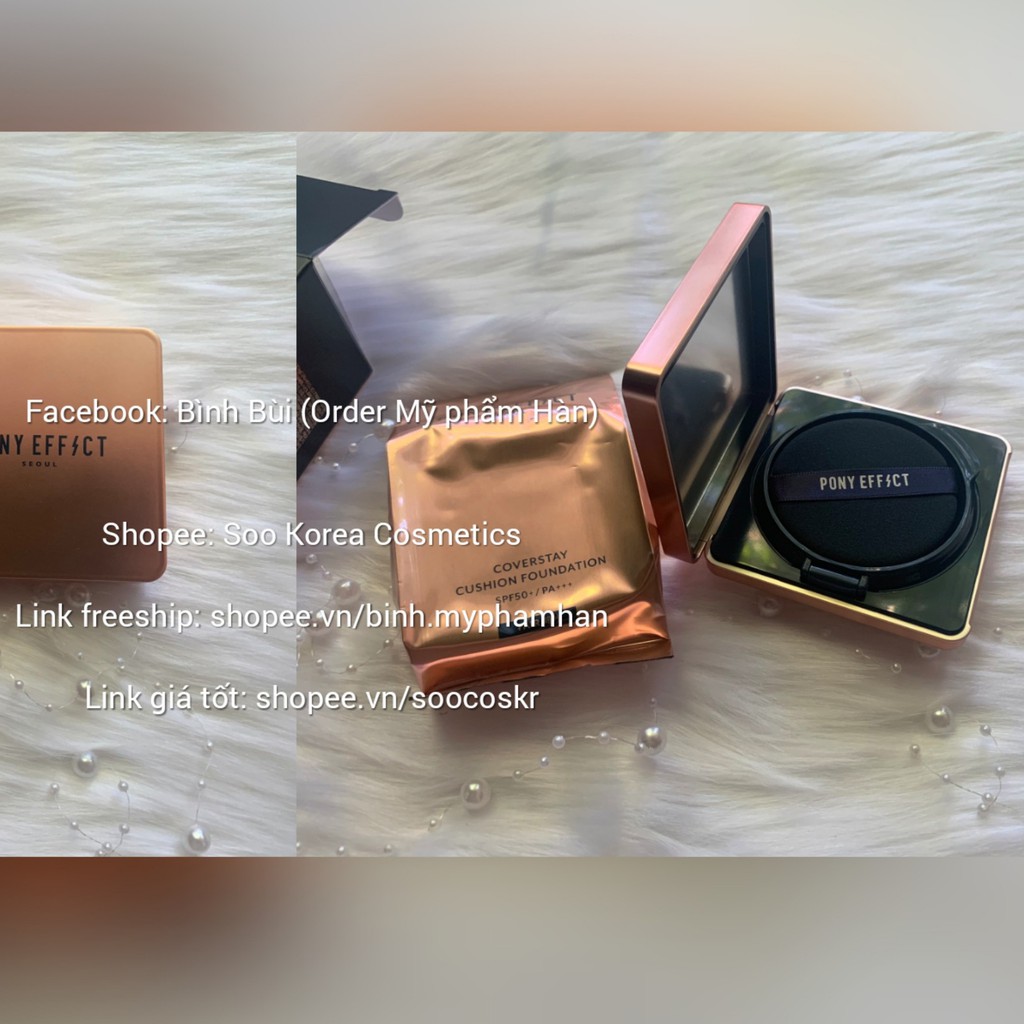 [AUTH] Phấn nước kiềm dầu Pony Effect Coverstay Cushion Foundation (tách set)
