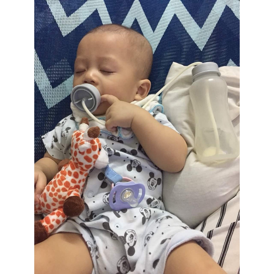 Thú bông hươu cao cổ gắn vào ti giả cho bé Tommy Baby