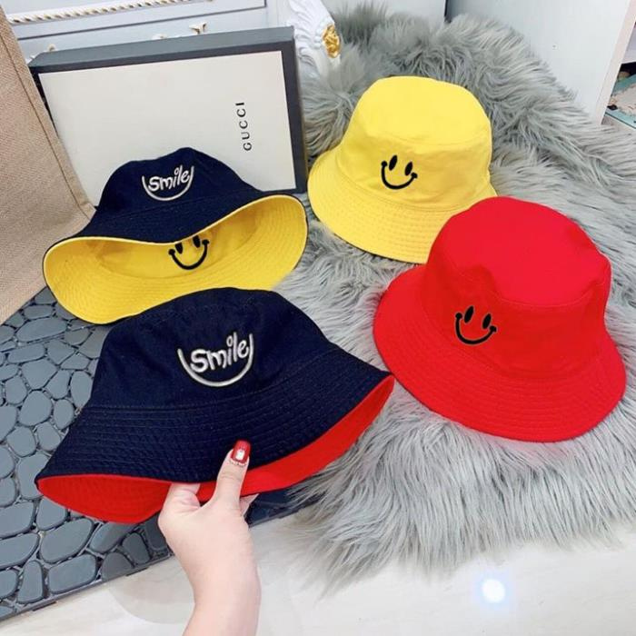 💥 ĐÔI LÀ THÍCH 💥  Nón bucket, Mũ tai bèo tròn vành phong cách Ulzzang Unisex 2 Mặt in hình mặt cười, NÓN BÁN BÁO 👒