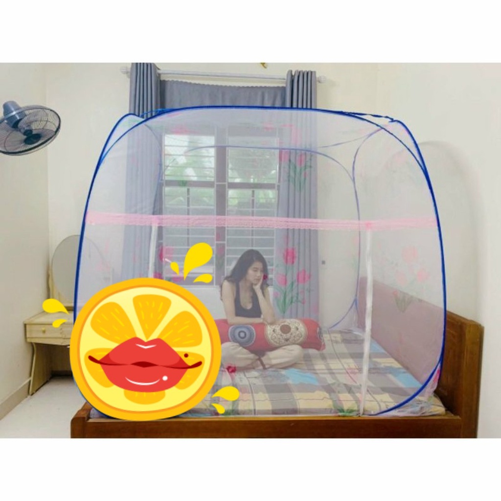 (Thanh lý) Màn chụp tự bung đỉnh vuông Nguyệt Ánh Bedding 1m8x2m - Mẫu mùng ngủ người lớn, màn dựng khung