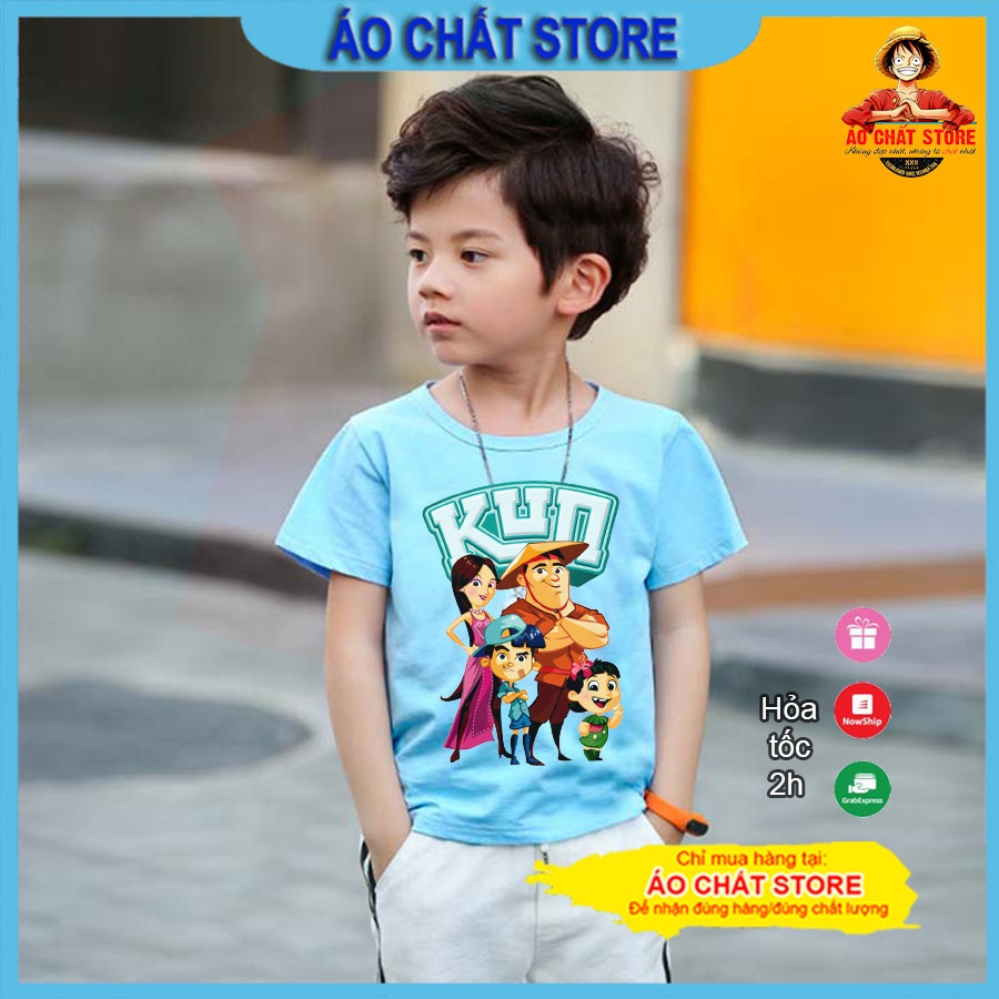 Áo thun in hình Gia Đình Kun Family nông dân siêu phàm siêu đẹp cho bé trai | bé gái KUN08