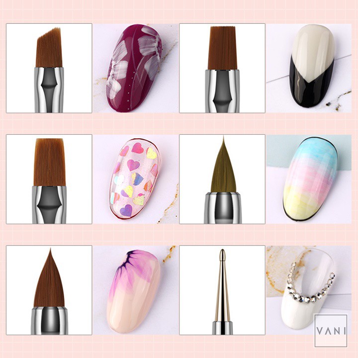 Set 15 Cọ Trang Trí Nail, Phụ Kiện Làm Nail - Vani Store [KIRA0060]