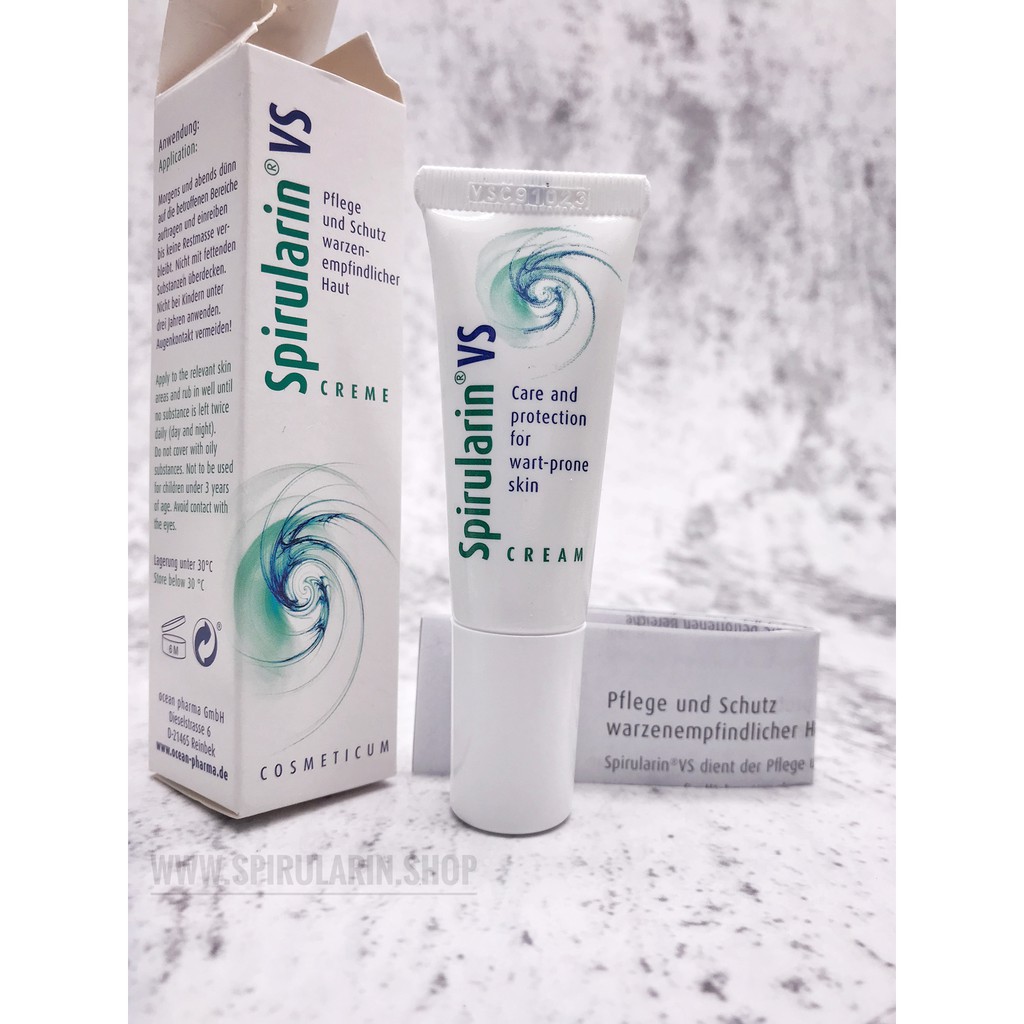 Kem dưỡng loại bỏ mụn Spirularin VS Cream Ocean Pharma Giảm mụn cóc mụn cơm HPV mào gà 15ml