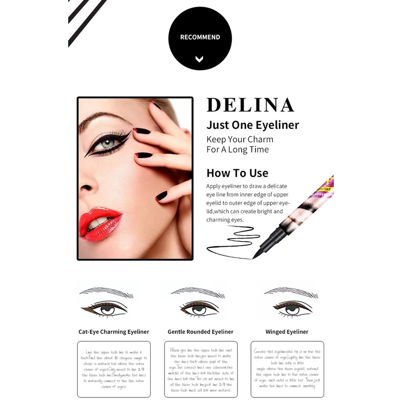 [Hàng mới về] Bút Kẻ Mắt Qic Màu Đen 36h Chống Thấm Nước Không Nhòe Cho Người Mới Bắt Đầu