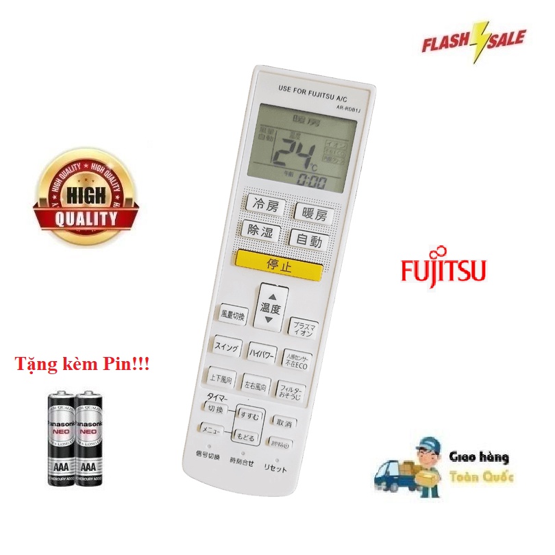 Remote Điều khiển điều hòa Fujitsu hàng nội địa, nhật bãi- Hàng loại tốt mới 100% Tặng kèm Pin