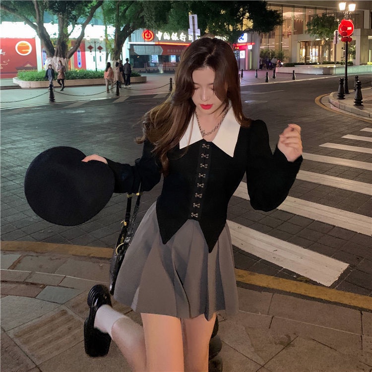 Áo Sơ Mi Tay Phồng Cổ POLO Phong Cách Phương Tây Mới Dành Cho Nữ