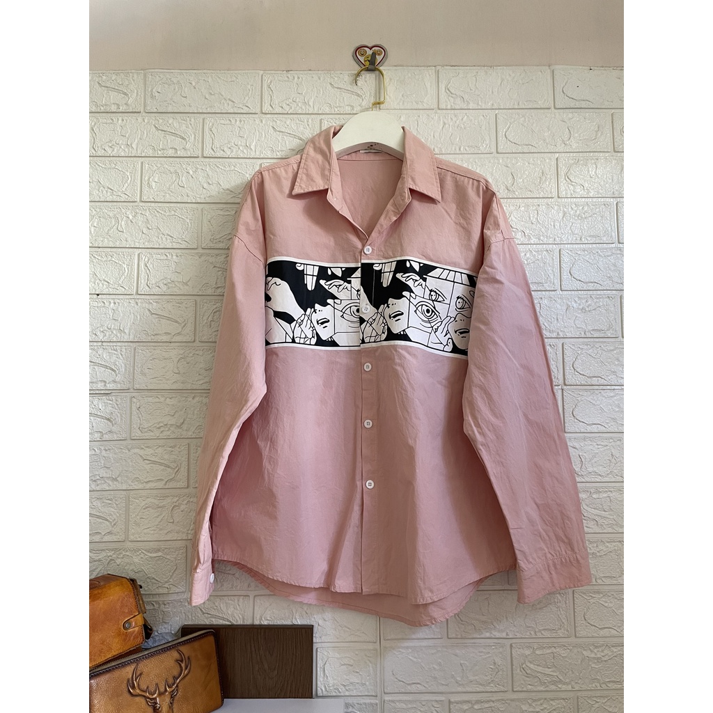 Sơ mi oversize in hình