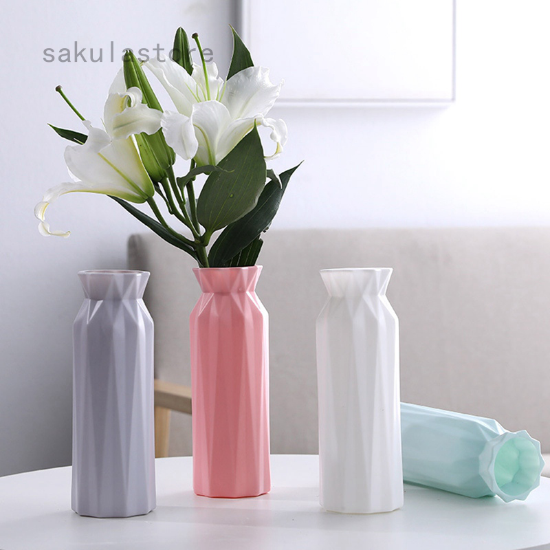 Lọ nhựa đựng hoa khô trang trí nhà DIY