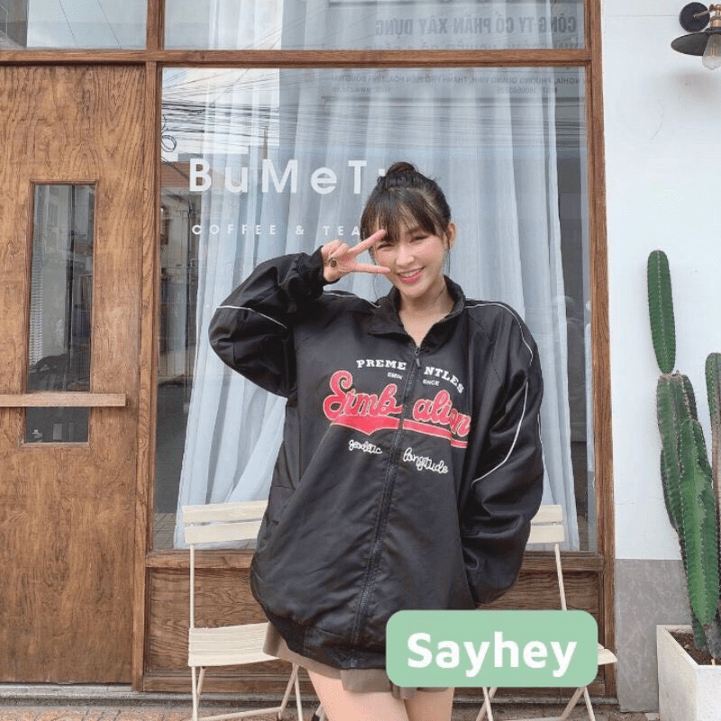 Áo Khoác Nữ ,Áo Khoác Chống Nắng Có Dây Kéo Họa Tiết SimBalion Phong Cách Trẻ Trung Hiện Đại thoi trang shop valentina