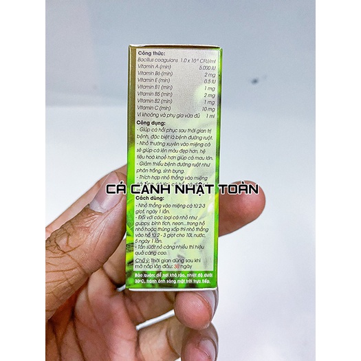 VITAMIN TỔNG HỢP, HỖ TRỢ TIÊU HÓA, ĐỀ KHÁNG KOIKA BAC M CHO CÁ CẢNH 10ML