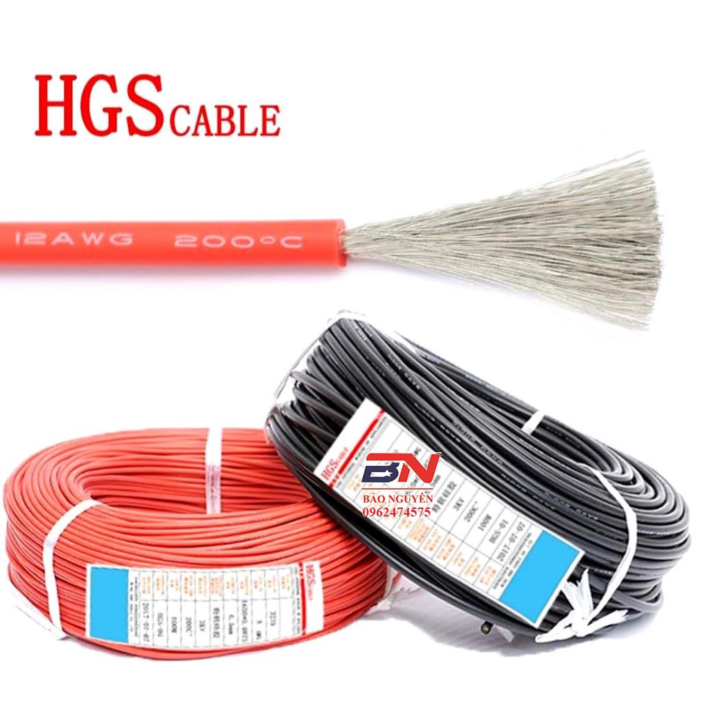 Dây điện Silicon dẻo 16 AWG , chịu nhiệt 200độ chuyên dụng. BN.