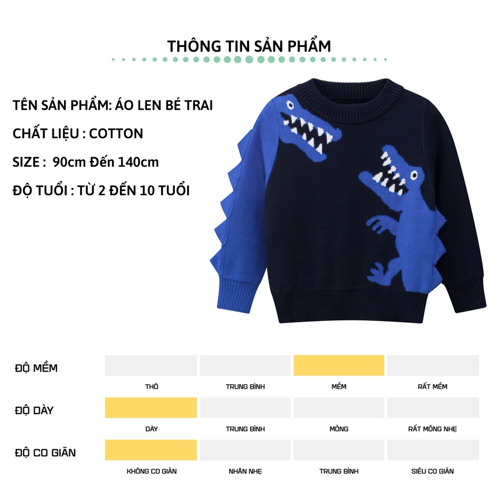 Áo len cho bé trai 27Kids áo len cổ tròn thu đông nam cho trẻ từ 2-10 tuổi BLSW3