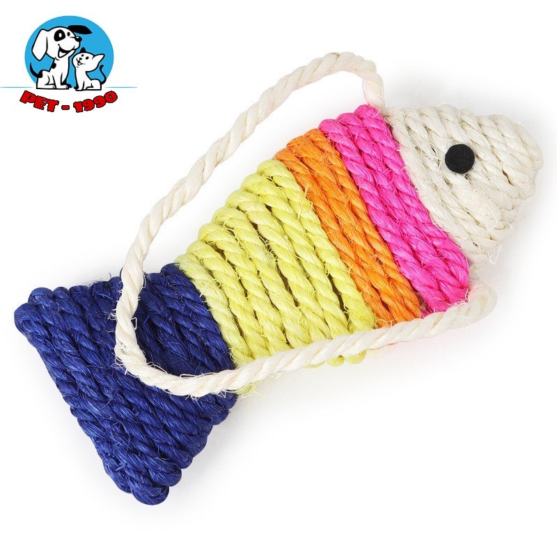 Đồ Chơi Cào Móng Cho Mèo - Bàn Cào Móng Hình Cá Tết Dây Thừng Cute Cho Mèo