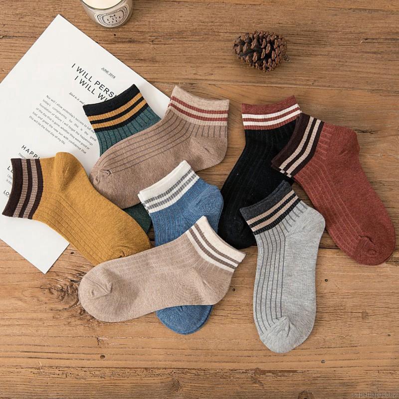 Women's Ankle Socks Korean Fashion Simple Short Striped Socks