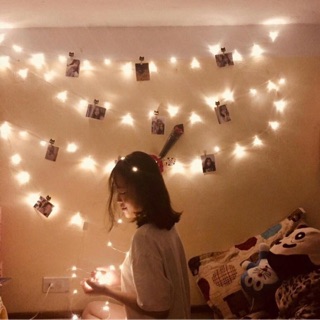 Dây đèn đom đóm màu trắng trang trí dài 5 met cắm điện