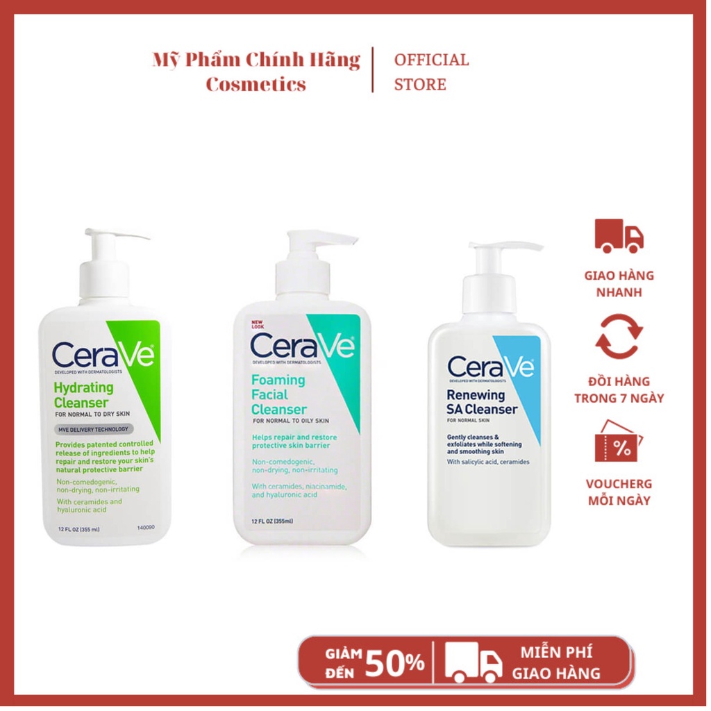 Sữa rửa mặt CeraVe Foaming Facial Cleanser 236ml &473ml