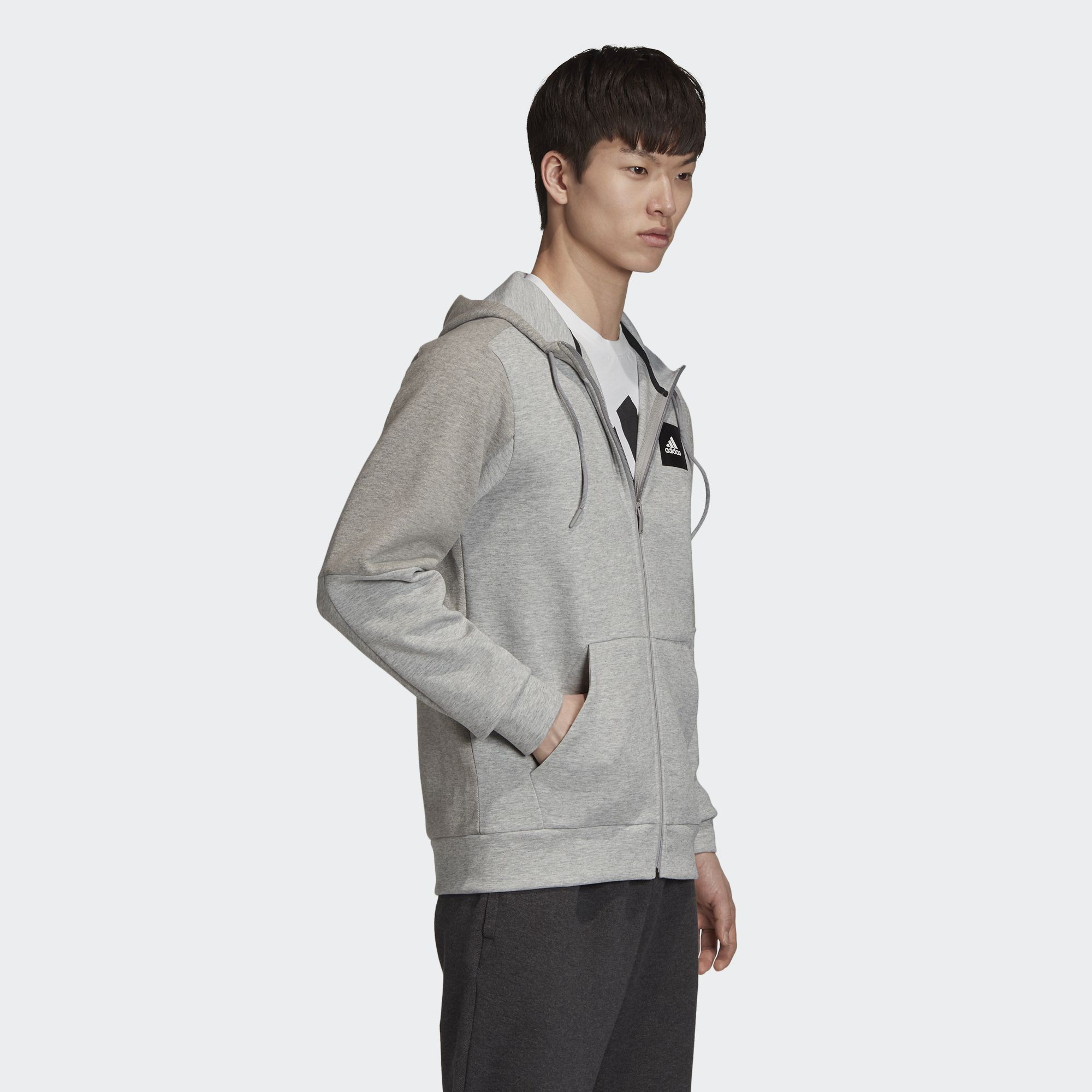 Áo Hoodie Must Haves Full-Zip Stadium Nam Màu xám FU0036 | BigBuy360 - bigbuy360.vn