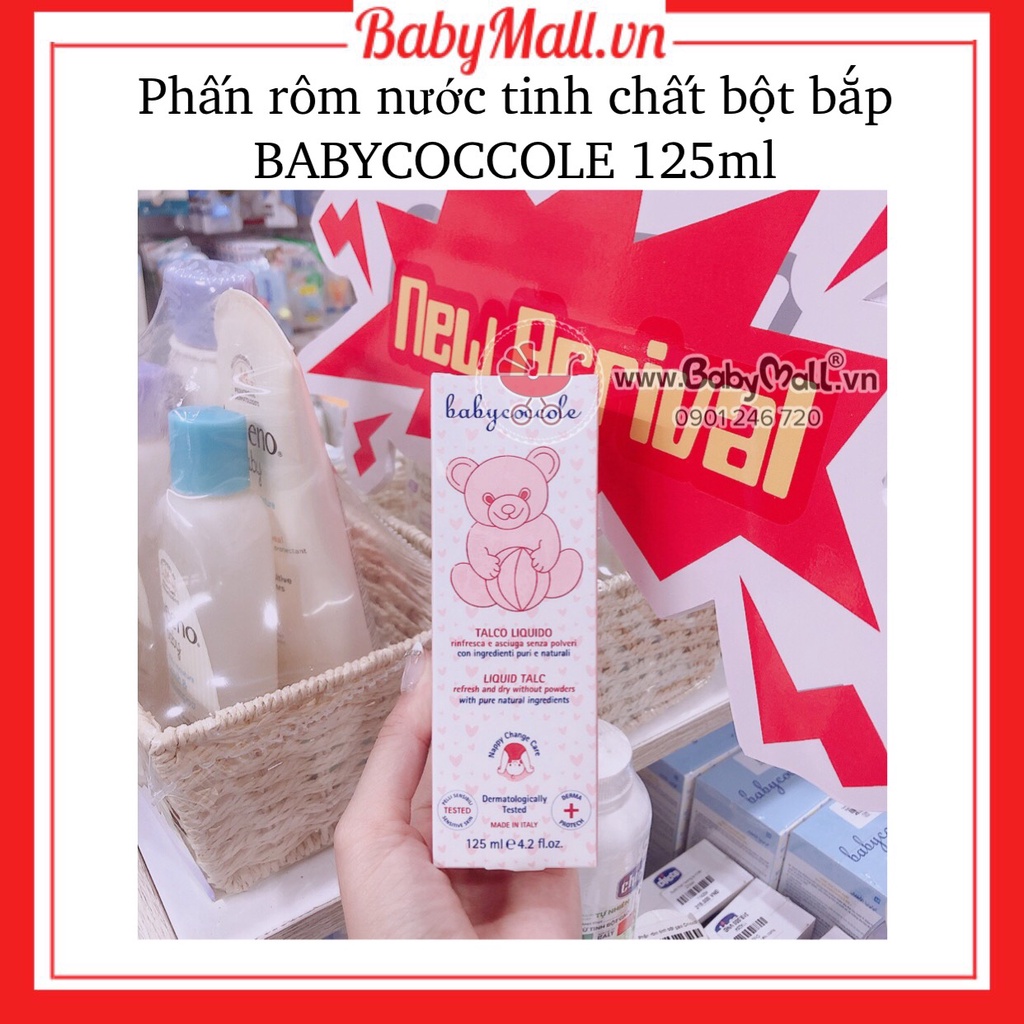 Phấn rôm Babycoccole 0M+ cho bé an toàn cho trẻ sơ sinh dạng nước chiết xuất tinh bột bắp 125ml