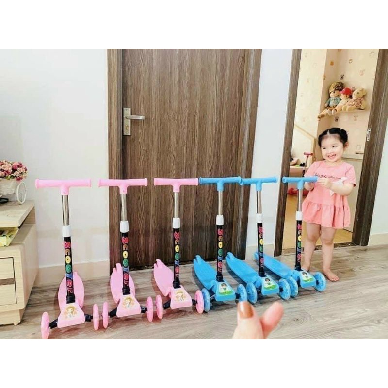 Xe trượt SCOOTER  bánh phát sáng bằng sắt, nhựa cho bé yêu năng động, sáng tạo - BAOPHONG8668