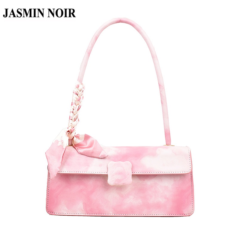 Túi Đeo JASMIN NOIR Chéo Da PU Hình Gối Phối Khăn Choàng Thời Trang Cho Nữ