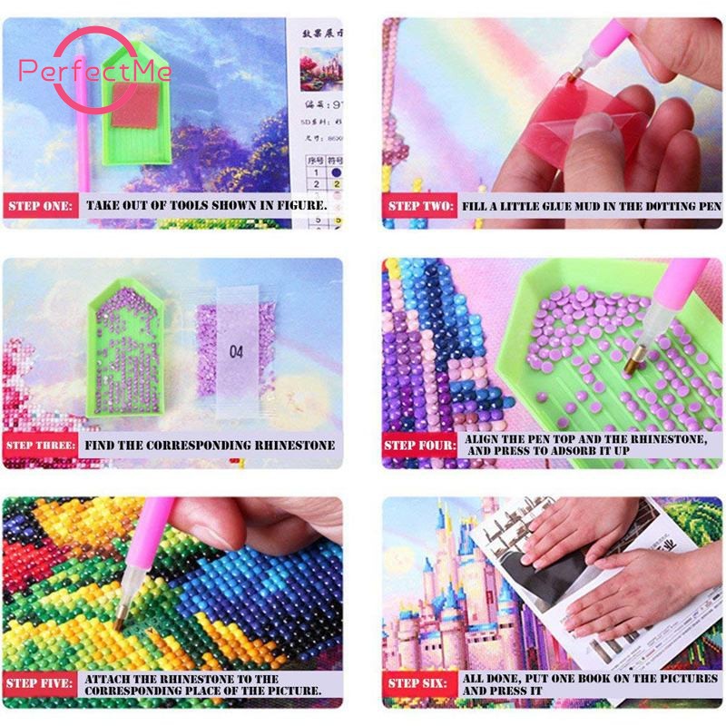 Bộ tranh đính đá 5D họa tiết phong cảnh độc đáo kích thước 30x40cm DIY dùng cho trang trí