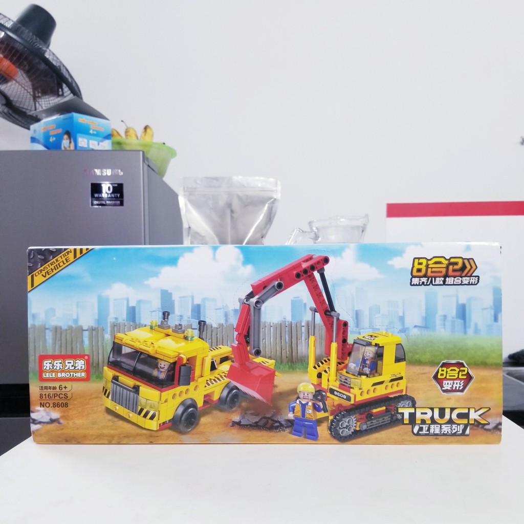 [816 CHI TIẾT-HÀNG CHUẨN] BỘ ĐỒ CHƠI XẾP HÌNH LEGO XE CẨU, LEGO MÁY XÚC, LEGO OTO - 26 TẠO HÌNH