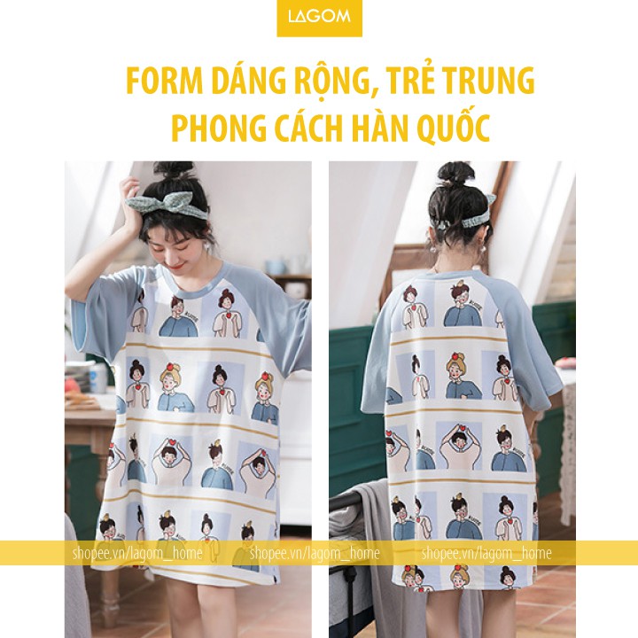 [100% COTTON] Váy Ngủ Cute Tay Ngắn 🌿 Bộ Mặc Nhà Nữ Mùa Hè Cotton Cao Cấp