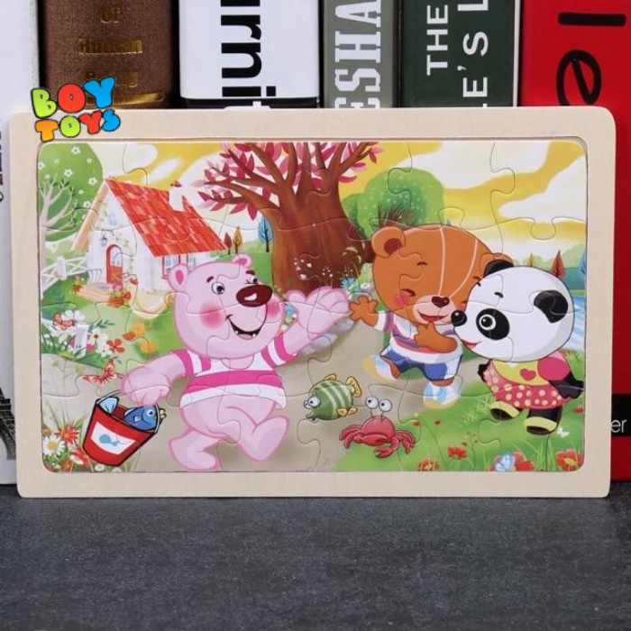 Đồ chơi giáo dục tranh ghép hình Puzzle 24 miếng ghép gỗ phát triển trí tuệ cho bé vừa học vừa chơi