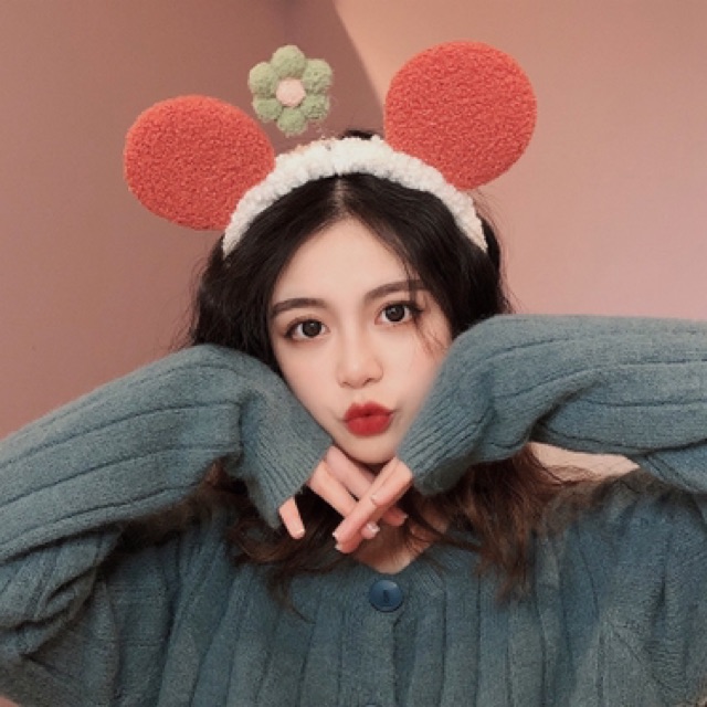 CC09 Băng đô cài tóc nữ tai Mickey hoa xinh