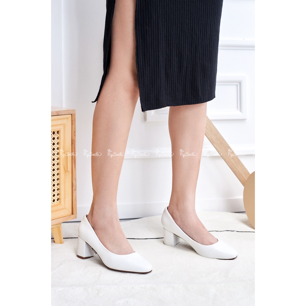 Giày cao gót 5cm mũi tròn gót vuông - Thenysmile - TOHAM