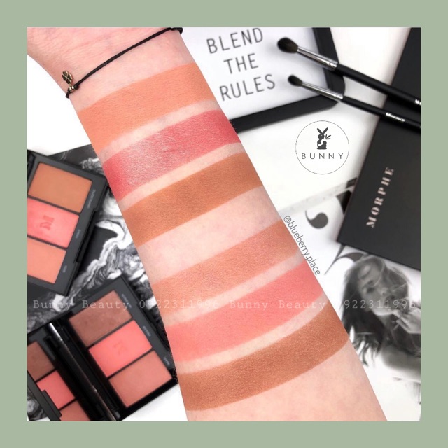 Bảng phấn má Morphe Blushing Babes 3 ô màu Bunny Beauty hàng đủ bill