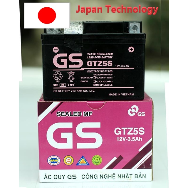 ẮC QUY GS cho xe VISION, WAVE, DREAM, SIRUS, AIR BLABE, WINER, EXITER, SH, ATILA, PIAGIO, CLICK, NOZZA, JUPITER, FUTURE