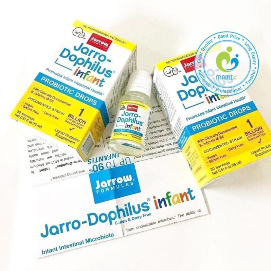 Men vi sinh đẩy đờm (15ml giọt) hỗ trợ tiêu hóa, tăng miễn dịch cho trẻ từ 0-6 tháng tuổi Jarro Dophilus Infant, Mỹ