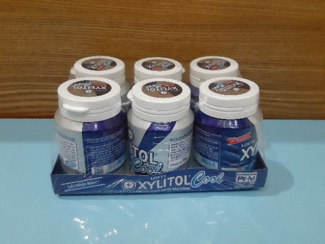 LỐC 6 HŨ KẸO GUM LOTTE XYLITOL I 4 HƯƠNG VỊ (BẠC HÀ, THE MÁT, DÂU, VIỆT QUẤT)