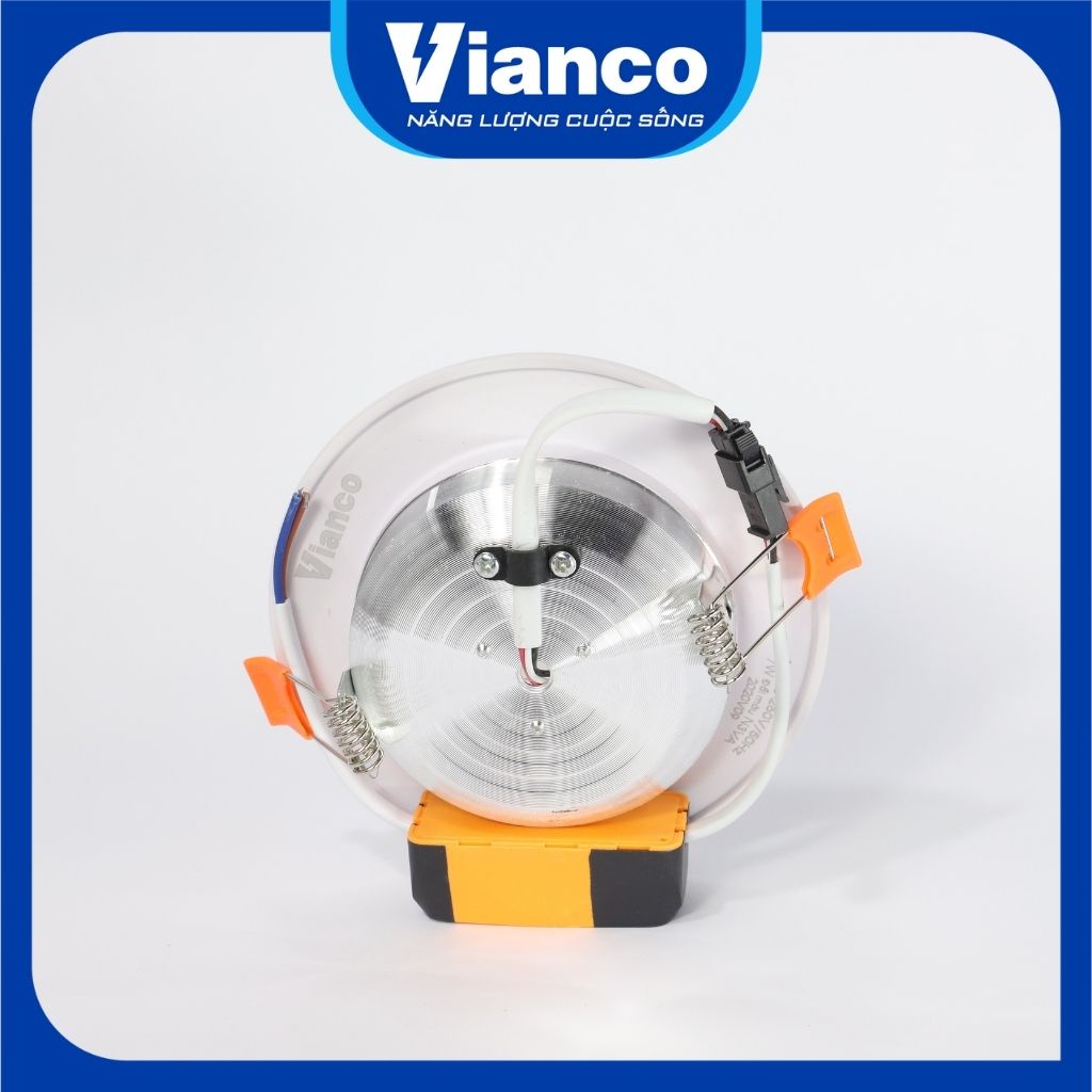 Đèn Led Âm Trần Downlight VIANCO 7W Làm Từ Hợp Kim Nhôm Cao Cấp, Thiết Kế Hai Loại Đế Viền Đổi Màu