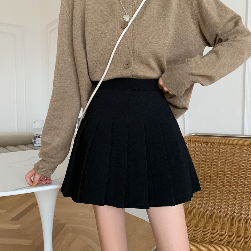 Chân Váy Chữ A Lưng Cao Xếp Ly Phong Cách Hàn Quốc Thời Trang Mùa Hè Cho Nữ