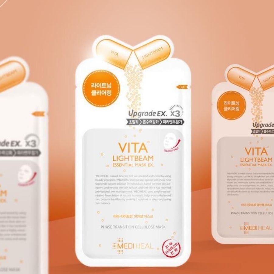 Mặt Nạ Dưỡng Trắng Và Đều Màu Da Mediheal Vita Lightbeam Essential Mask 25ml ( 1 miếng) | BigBuy360 - bigbuy360.vn