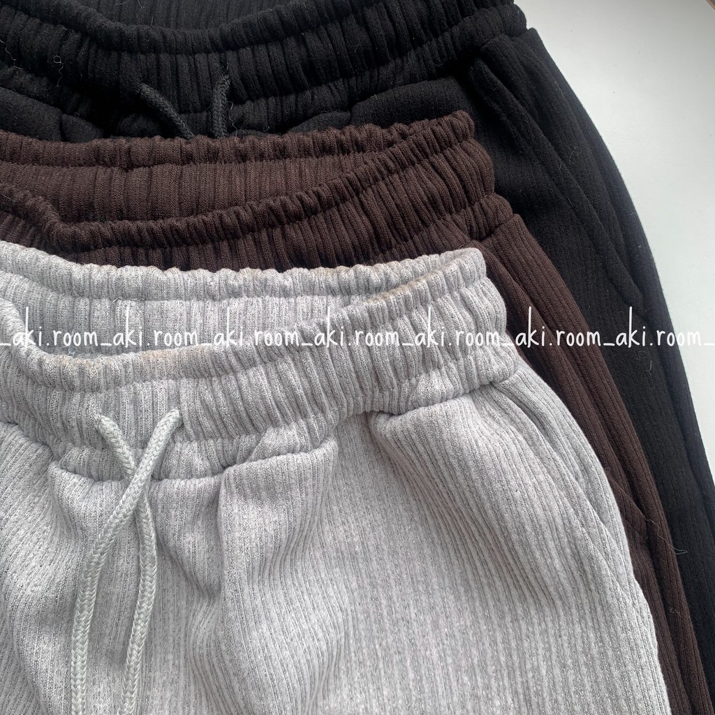 Quần jogger nỉ tăm cạp chun có dây rút thắt eo 919